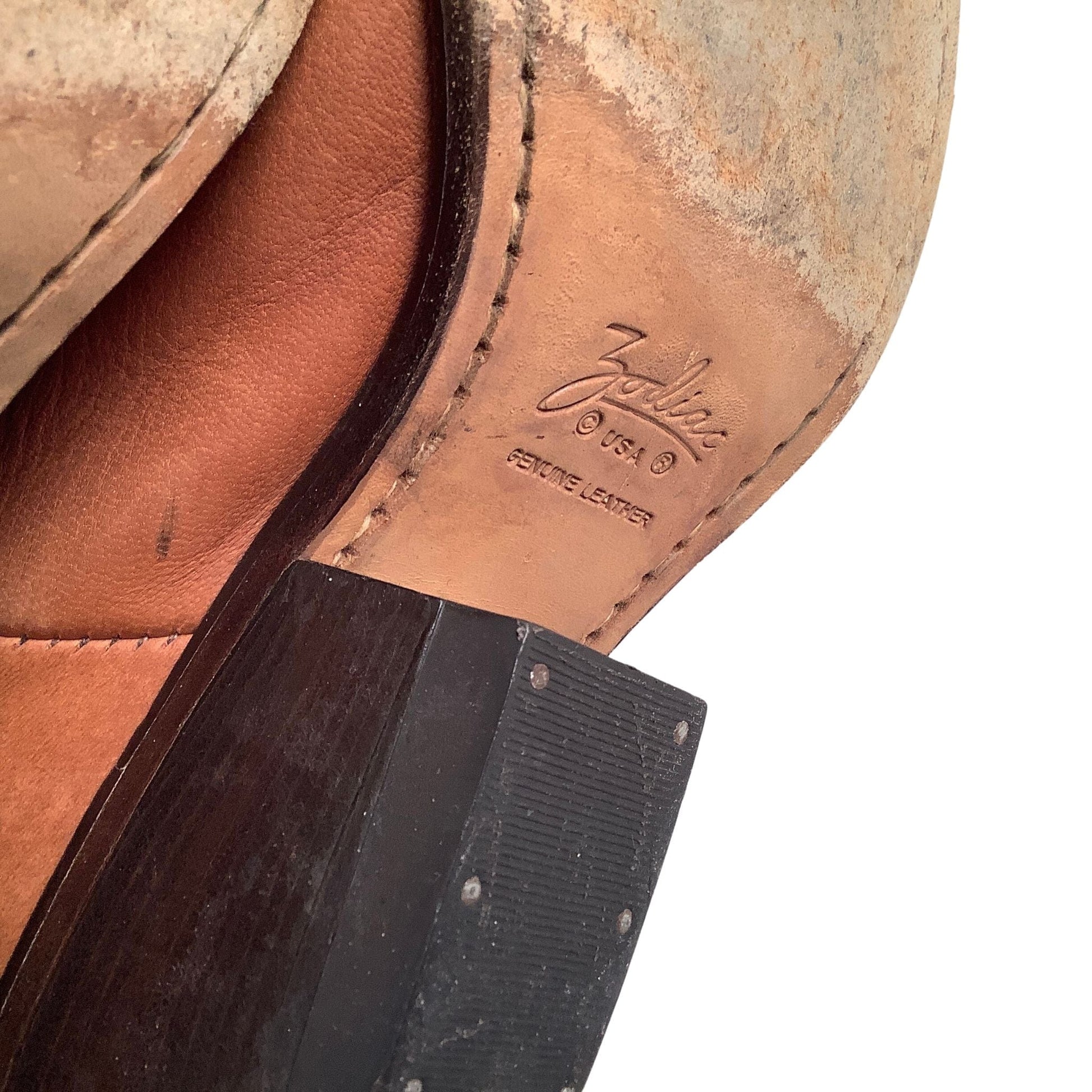 Zodiac Ankle Cowboy Boots 8.5 / Tan / Vintage 1980s