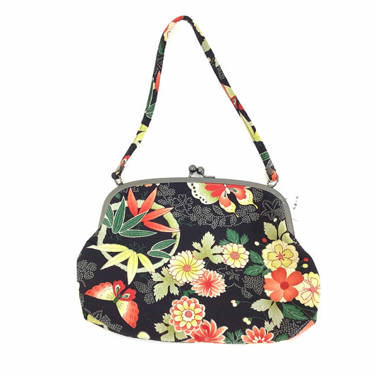 Black Floral Kimono Purse