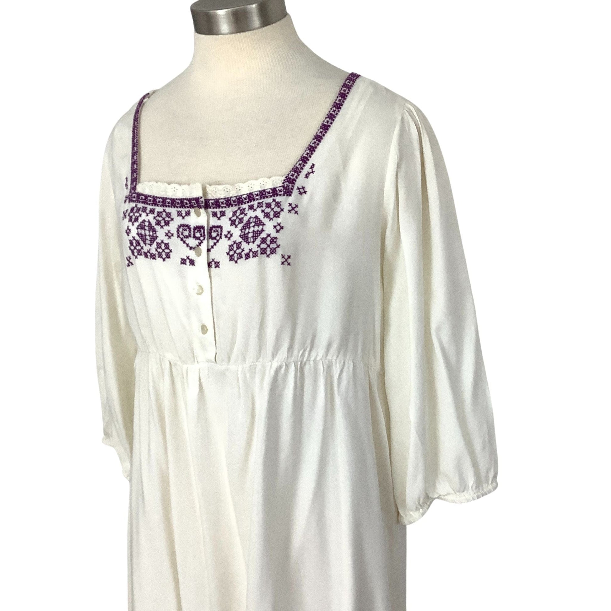 Denmark Bohemian Tunic - Balloon Hem - Cross-Stitched Detail
