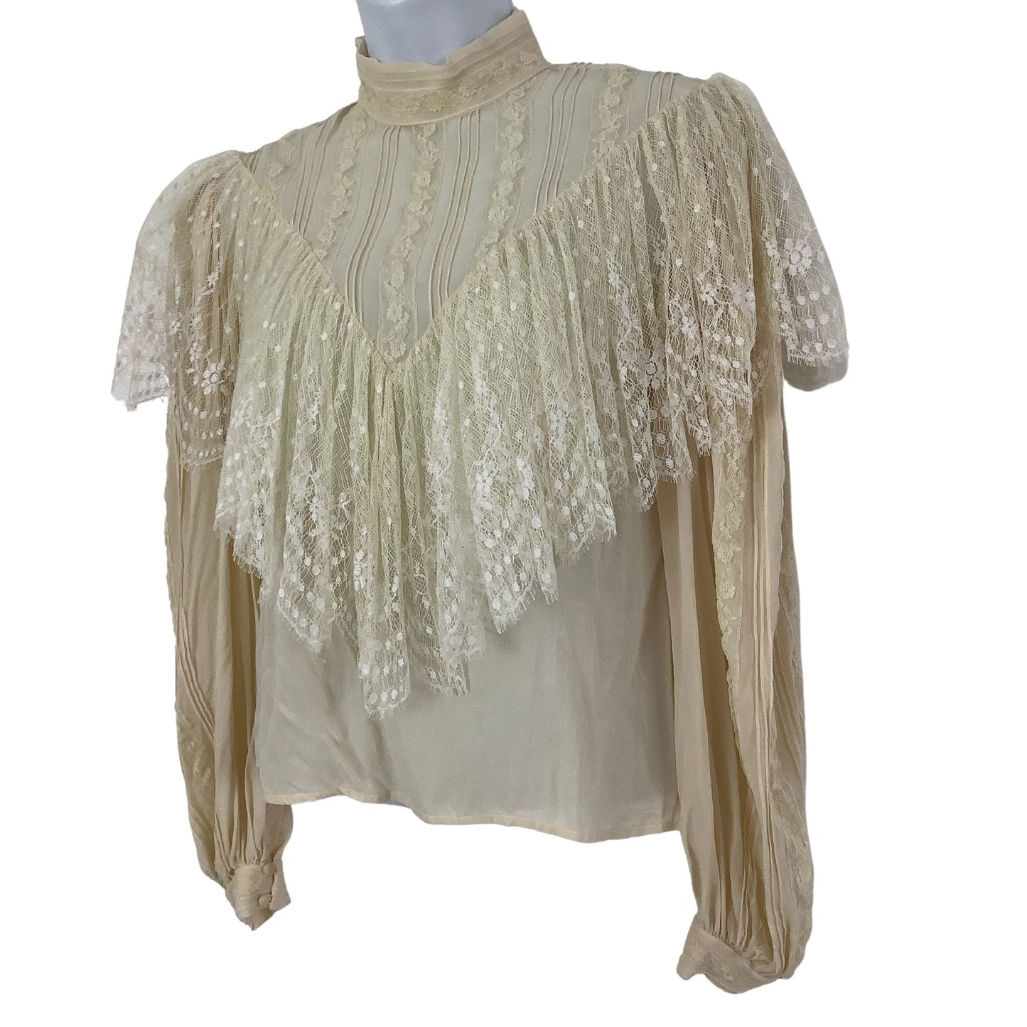 Rina-di-Montella Blouse - Vintage Silk Victorian Top