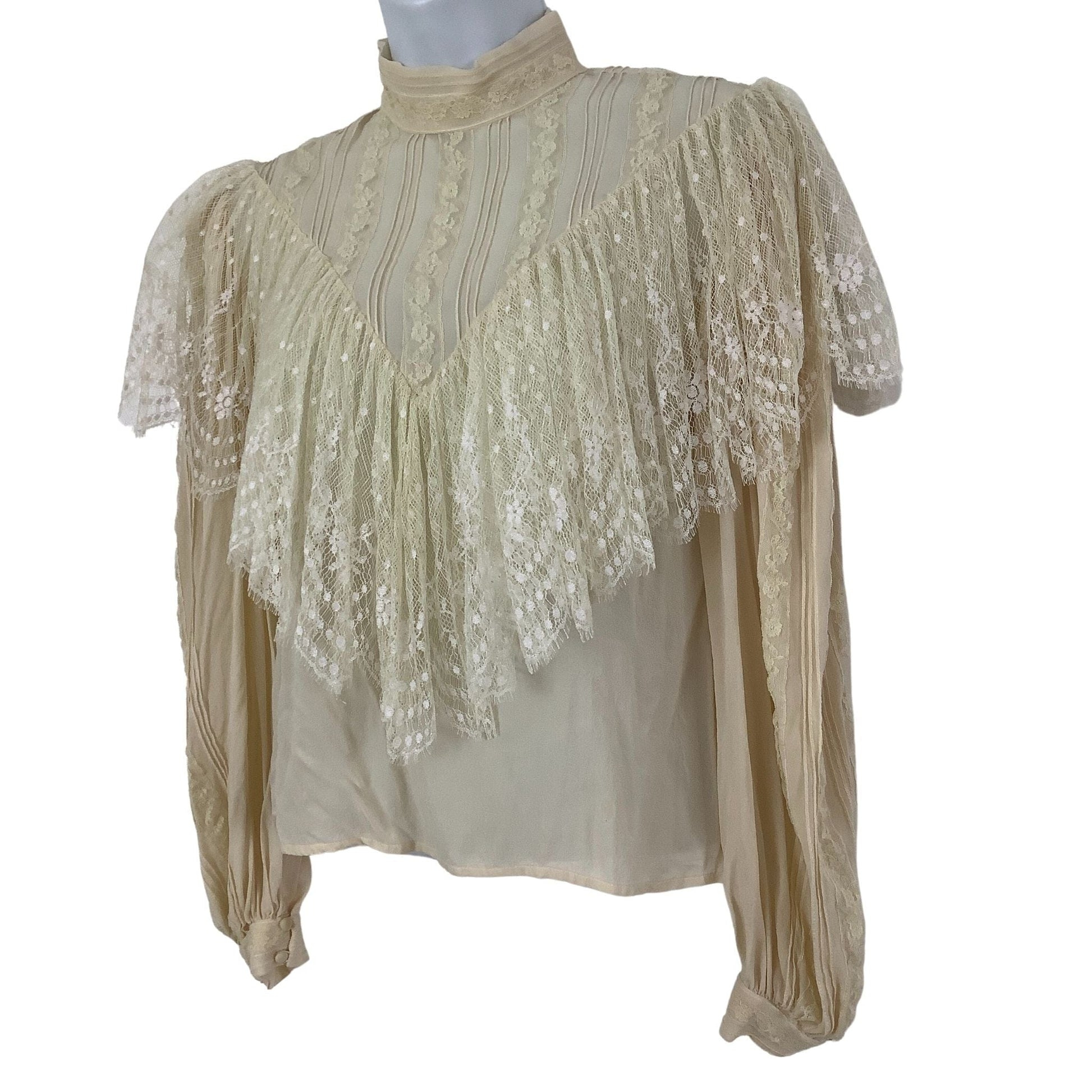 Rina-di-Montella Blouse - Vintage Silk Victorian Top