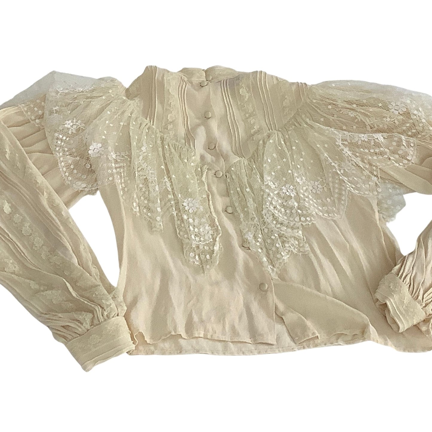 Rina-di-Montella Blouse - Vintage Silk Victorian Top