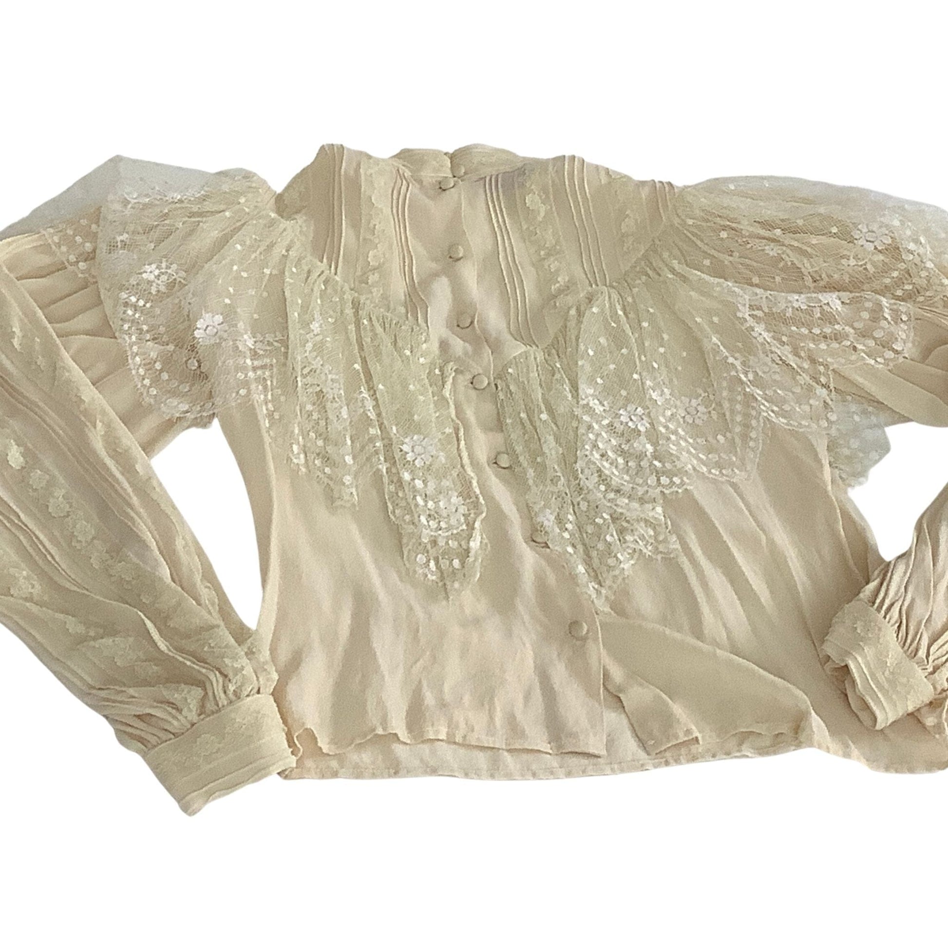 Rina-di-Montella Blouse - Vintage Silk Victorian Top