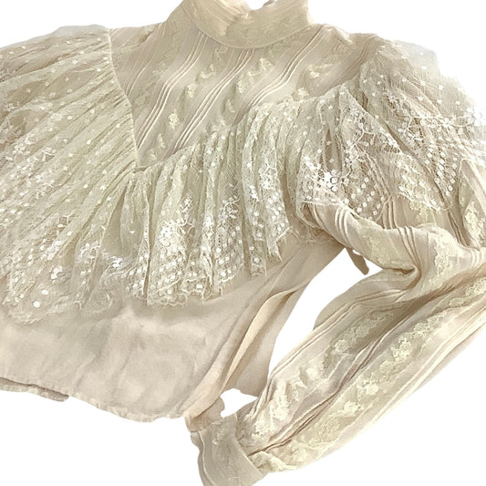 Rina-di-Montella Blouse - Vintage Silk Victorian Top