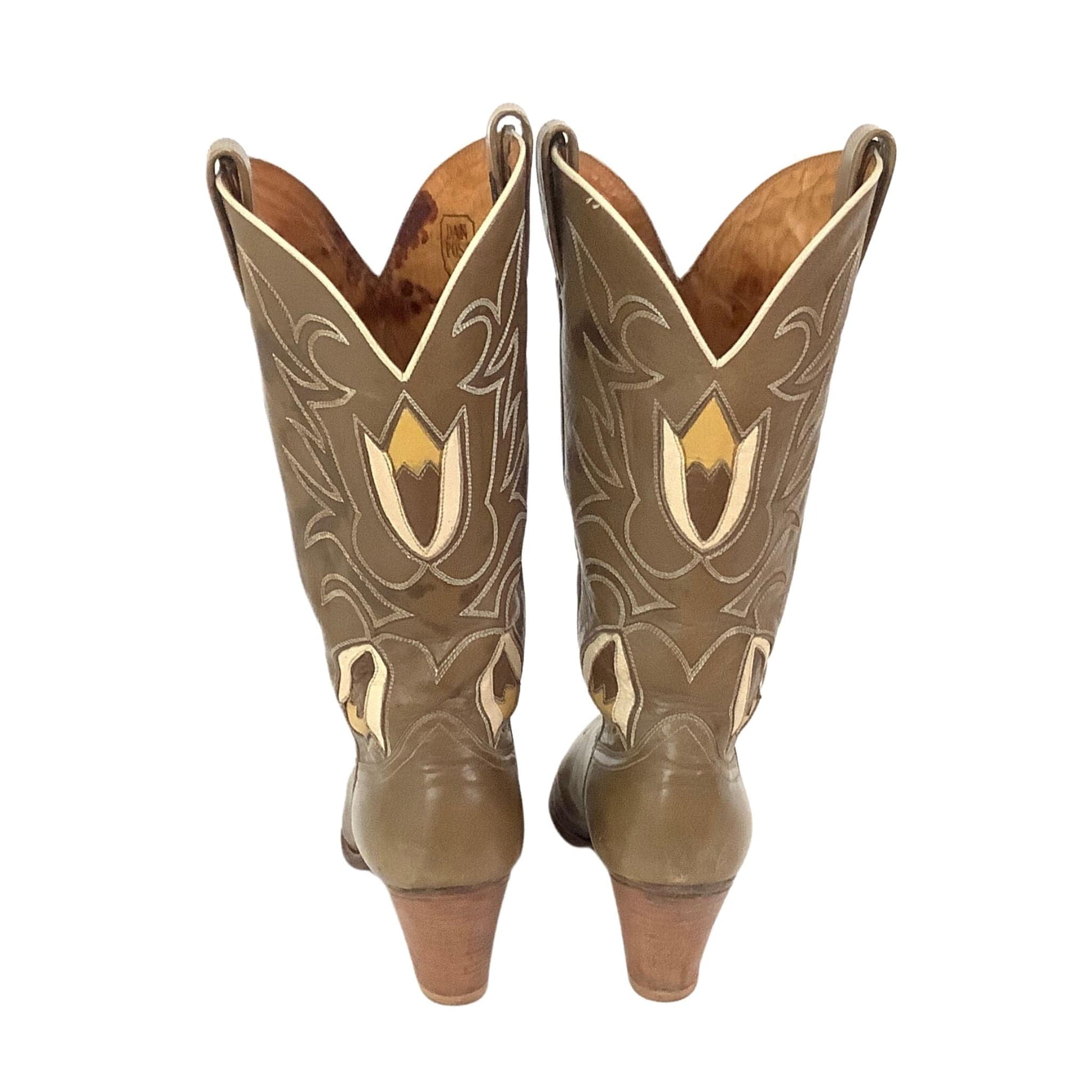 Olive Green Tulip Cowboy Boots