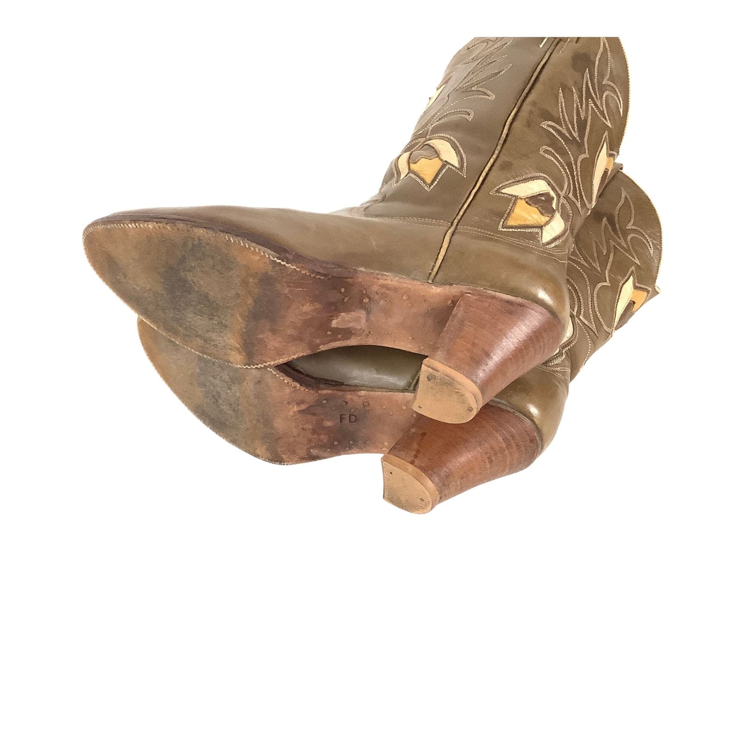 Olive Green Tulip Cowboy Boots